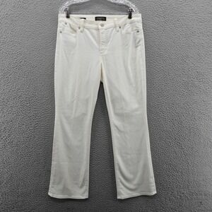Talbots Flawless 5 Pocket Bootcut Jeans 12 Petite Ivory Denim Womens Mid Rise